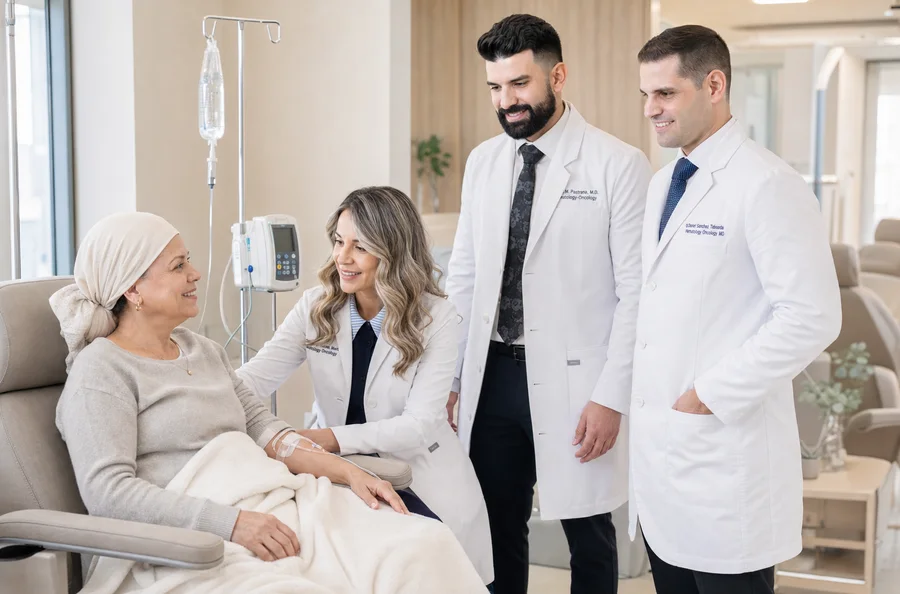 Paciente durante tratamiento de infusión con acompañamiento clínico de Miami Oncology Specialist